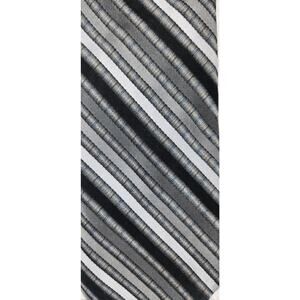Bugatti Men's Tie Turquoise Black White Silver Striped Silk Made in Italy